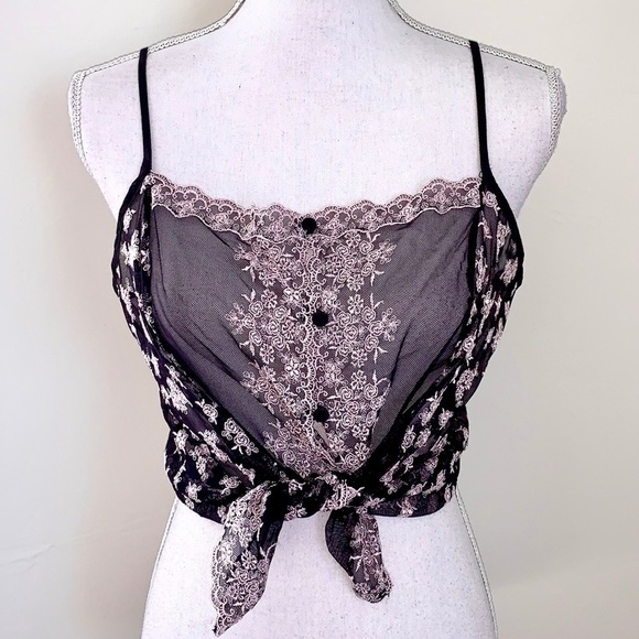 Victoria’s Secret Mesh Y2K Embroidered Cami - Picture 1 of 5
